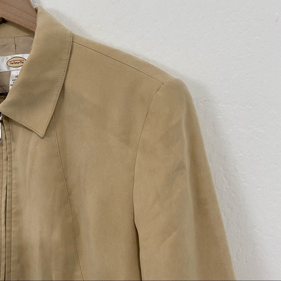 Talbots Women’s 10 Beige Microfiber Full Zip Basic Jacket Collared Casual Lined - Picture 2 of 10